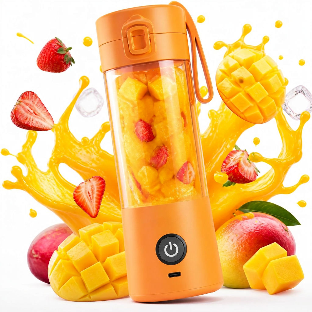 Mandytex portable blender with fresh fruit smoothie